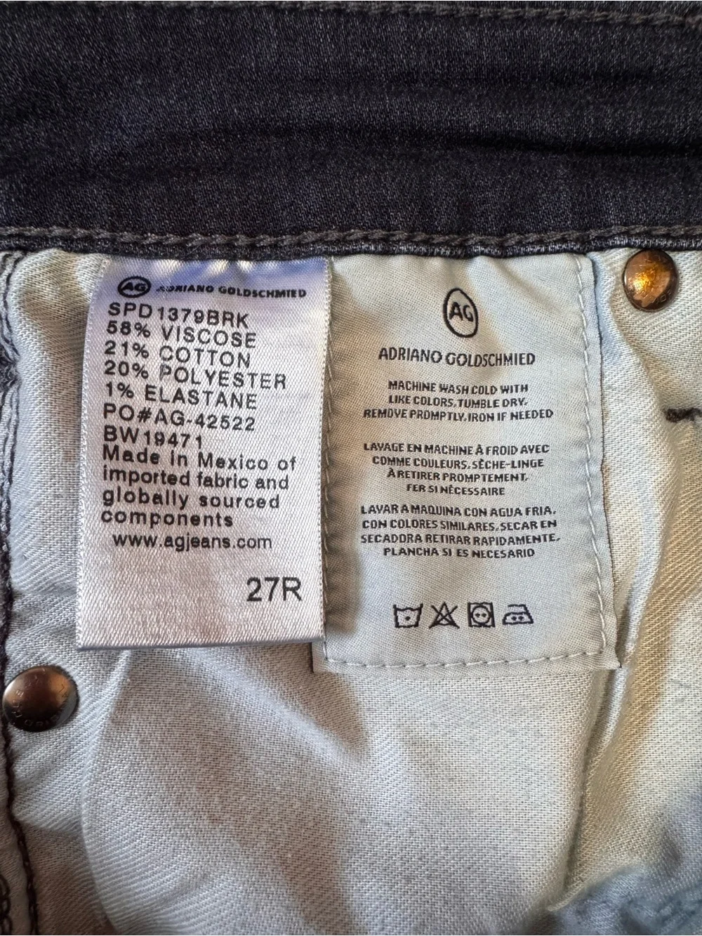 AG Adriano Goldschmied High-Rise Dark Blue Jeans- Size 27